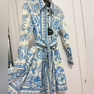 Underwater Barocco Flared MINI SHIRT VERSACE DRESS - BRAND NEW